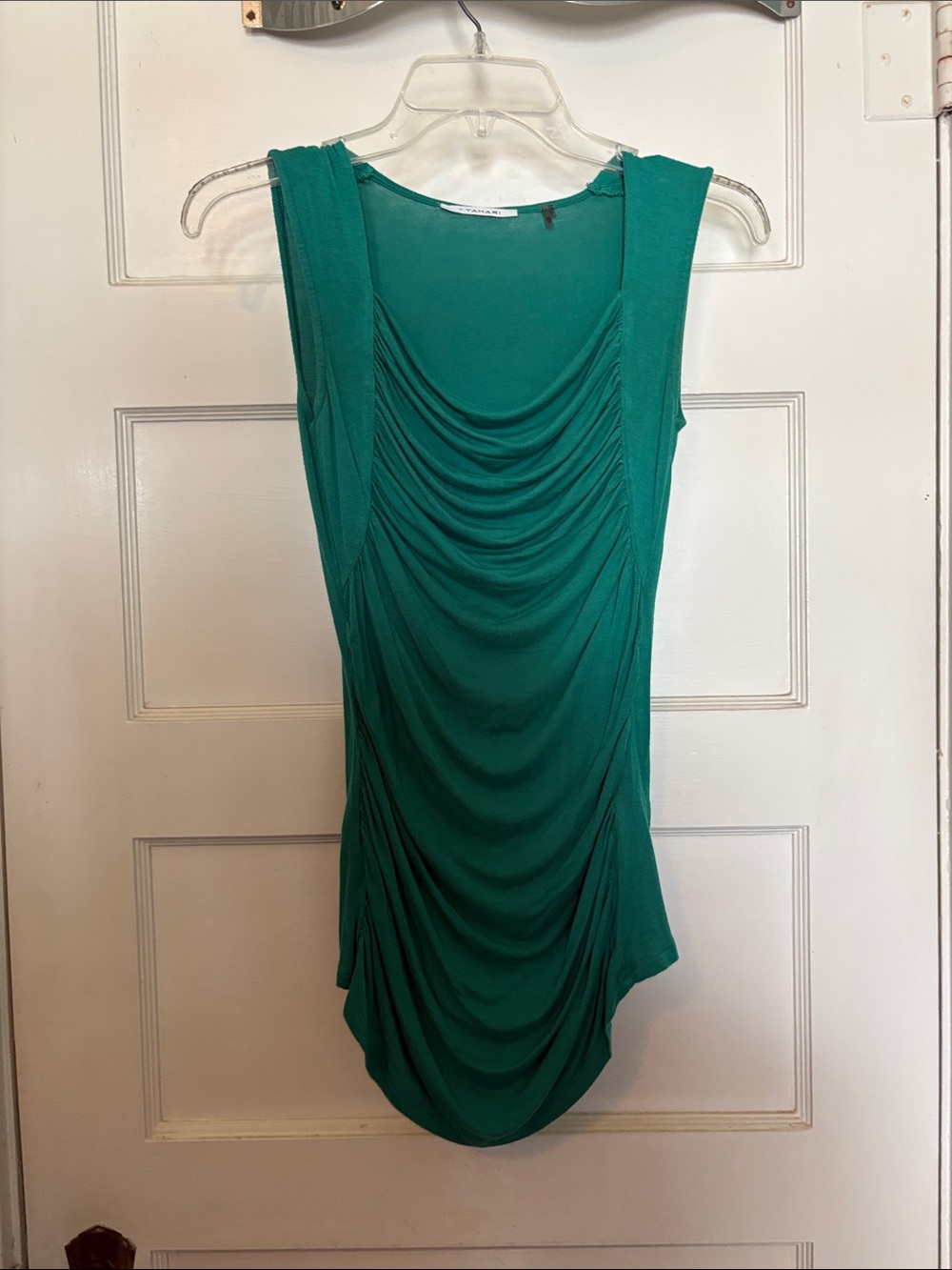 Tahari Draped Sleeveless Women’s Top in Teal Size XS
